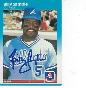 BILLY SAMPLE SIGNED 1987 FLEER #527 - ATLANTA BRAVES - Picture 1 of 1