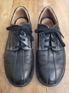 Scarpe ECCO LIGHT Shock Point uomo 11 nere Oxford pelle stringate comode casual - Foto 1 di 10