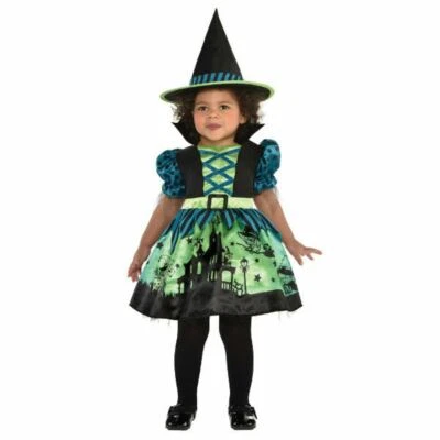 Hocus Pocus Witch Costume Girls Infant 0 - 6 Months with Hat - Image 1 of 2