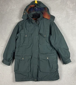 Lands End Jacket Womens Medium Green Thinsulate Flannel Lined Barn Chore Field - Picture 1 of 10