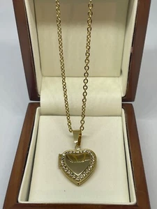 New 9ct Gold Filled Heart Locket Pendant Chain Necklace FREE Gift Box - Picture 1 of 23