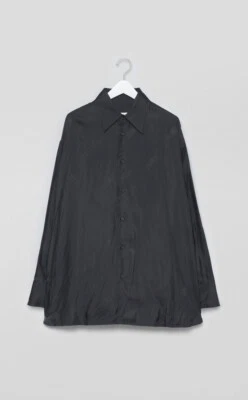 Nuevo con etiquetas Camisa Maison Margiela MM6 Arrugas Largas Logo Estampado S62AN0113S54882 Negro M Foto 1 de 4