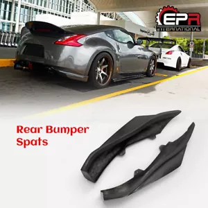 For Nissan 370Z Z34 FRP Unpainted Rear Bumper Spats Aprons Addon Splitters 2Pcs - Picture 1 of 12