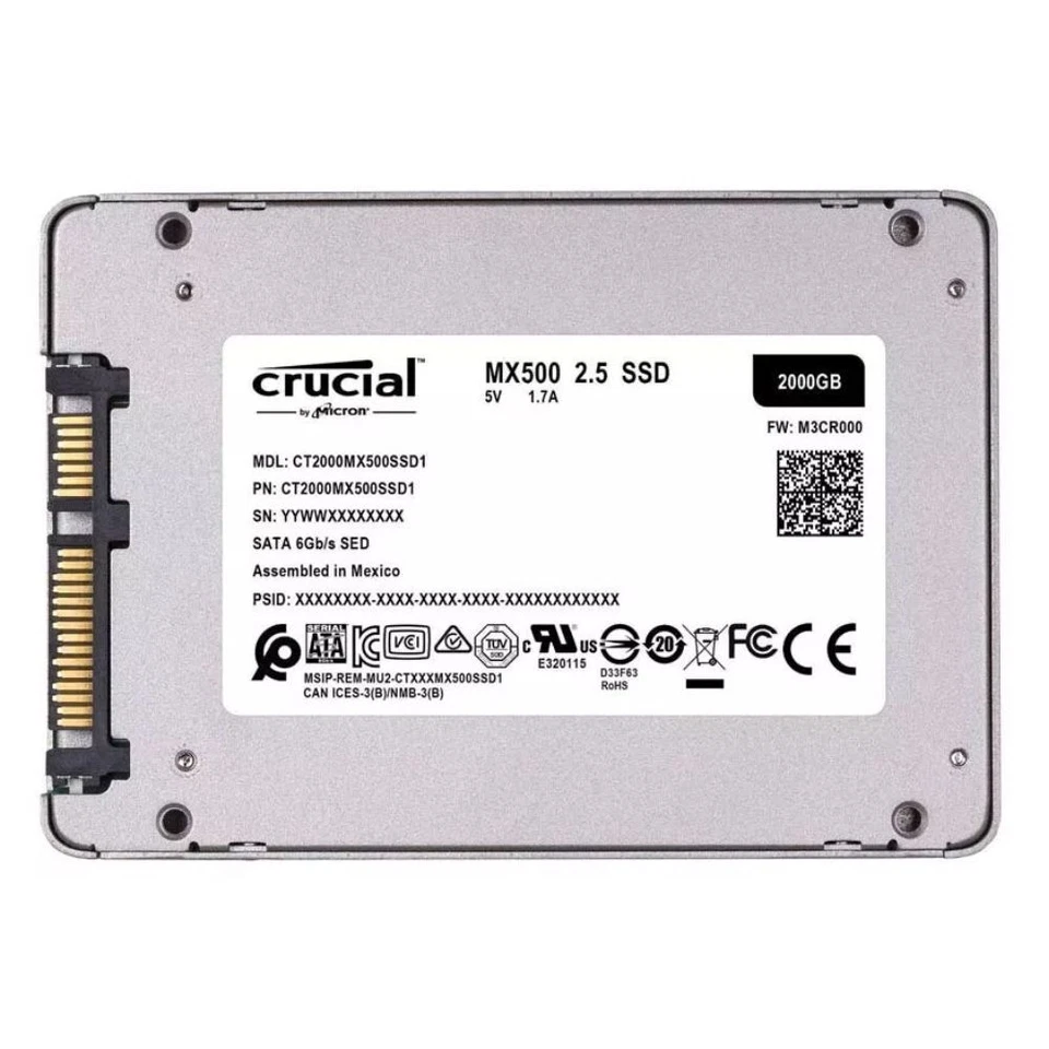 Crucial MX500 2TB SSD 2.5" SATA 6Gb/s Internal Solid State Drive CT2000MX500SSD1 - Image 1 of 1