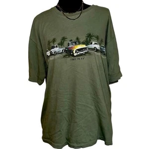 Newport Blue Fire it Up Vintage Car Chevy Lowrider Green Tshirt Size XL - Picture 1 of 8