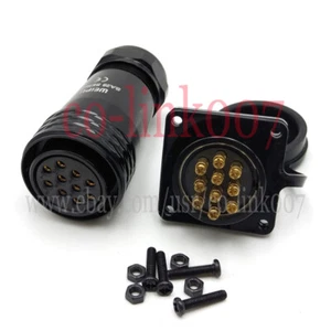 SA28 10Pin Panel Mount Waterproof Plug Socket ,Electrical Wire Cable Connector - Picture 1 of 7