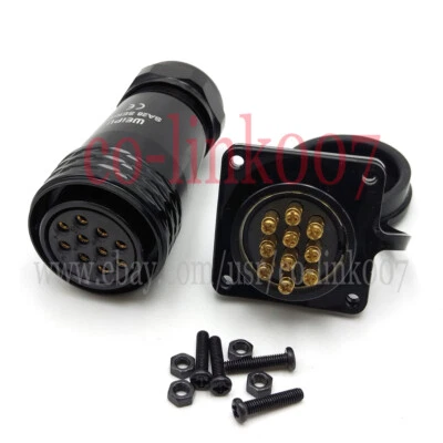 SA28 10Pin Panel Mount Waterproof Plug Socket ,Electrical Wire Cable Connector - Image 1 of 4