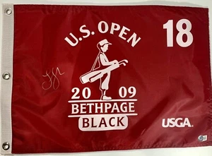 Lucas Glover signed 2009 US Open Flag bethpage black golf pga beckett bas coa - Picture 1 of 12