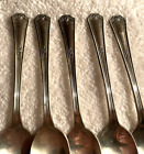 Set of 5  1940's Demitasse Spoons 4-1/2" National Silver Co. Electropated Nickel