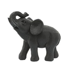 7" Elephant Sculpture Decorative Polyresin Black Elephant Statue For Home Decor  - Picture 1 of 8