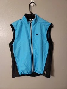 Nike Vintage Running Vest Blue Women's Size S Full Zip Zip Pockets - Picture 1 of 7