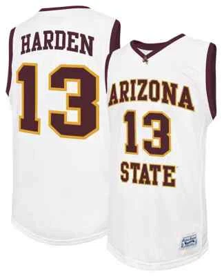 Camiseta deportiva blanca de ex alumnos de la NCAA de Arizona State Sun Devils James Harden marca retro para hombre Foto 1 de 3