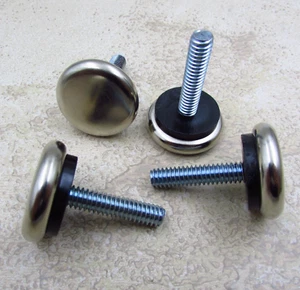 CANTIDAD (4) 1/4-20 X 1-1/8" Acero Acabado Níquel Ajustable Nivelador Pie Deslizamiento de Piso - Imagen 1 de 5