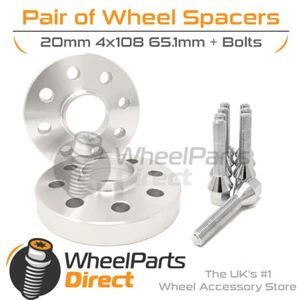 Espaciadores y pernos de rueda de 20 mm para ruedas de repuesto Citroen Berlingo Mk2 08-18 - Imagen 1 de 1