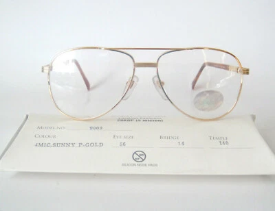 American Optical 56-14 140 Spring 20KGP AO 9009 金色飞行员框架男式复古 — 第 1/4 张图片