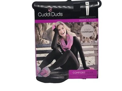 Cuddl Duds Mujer Cálido Capa Leggings Con Bolsillos Negro Talla Med Foto 1 de 3