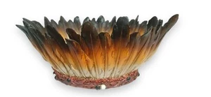 VINTAGE Native American Indian Head Dress Feathers Resin Bowl Western Decor - Picture 1 of 6