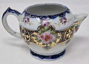 Unmarked Hand Painted Nippon Creamer with Floral Decorations - Picture 1 of 8