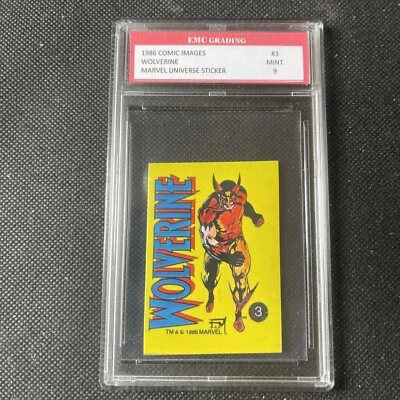 EMC 🔥 Wolverine 🔥  1986 Marvel Sticker 🔥 Mint 9 🔥 Very Low Graded - Image 1 of 2