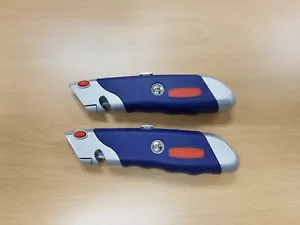 H-1469 ULINE BLUE & RED KNIFE WITH SOFT COMFORT GRIP HANDLE "LOT OF 2 "New" - Picture 1 of 3