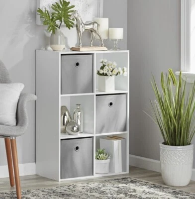 Mainstays 6-Cube Storage Organizer, White - Image 1 of 3