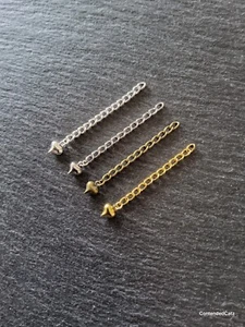 6 Strong Extension / Extender Chains with Heart Drop 50mm (2") - Picture 1 of 15