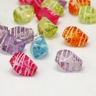 Lot Of 15 Beads Acrylic Multicolored Translucent 18 X 0 1/2in - Jewelry Creation