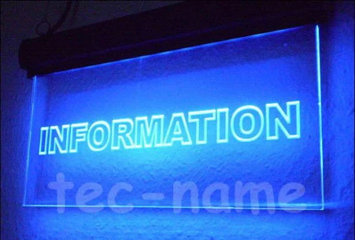 EUROLITE LED Acryl Schild INFORMATION blau Leuchtschild