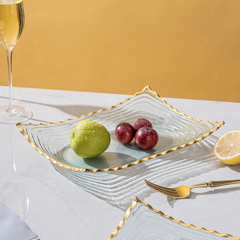 Glass Fruit Bowl Snack Plate Table Centerpiece Multipurpose Serving Tray Fruit - Image 1 of 1