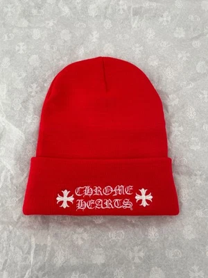 Gorra de reloj Chrome Hearts logotipo bordado acrílico rojo gorro auténtico con recibo Foto 1 de 4
