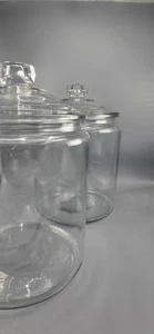 Vintage Clear Glass 10.5 Inch Cookie Jar w/Lid - Picture 1 of 5