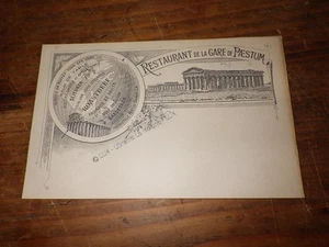 1890.Carte postale restaurant de la gare de Paestum.Rocco Barrella. - Imagen 1 de 1