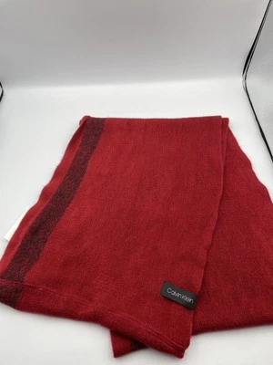 Calvin Klein Red Lurex Stripe Wrap Knit Infinity Scarf New With Tags - Image 1 of 4