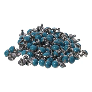 8.5mm Blue Turquoise Zinc Alloy Leather Accessories DIY Leather Craft - Picture 1 of 10