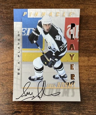 1997-98 Pinnacle Be A Player Greg Adams Foil Die-Cut Autographs #164 Stars - Image 1 of 2