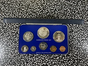 1979 Barbados 8x Coin Proof Set Lot#B2621 Including Silver! With Case & C.O.A. - Picture 1 of 7