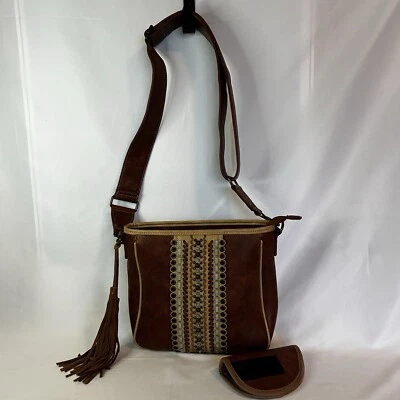 Blazin Roxx Concealed Carry Laney Fringe Womens Messenger Bag Brown Tassel - Image 1 of 4