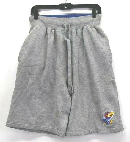 Champs Men's Small Liscensed Kansas Jayhawks Sweatpant Shorts Gray Loungewear Cover
