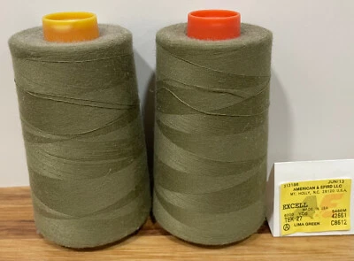 A&E Excell Tex 27 Lima Green #42661, 2 Used cones at 5000 yds ea. - Image 1 of 3