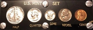 1941 Silver 5 Coin US. Mint Set Black Capital Holder Gem Coins Free Shipping - Picture 1 of 6