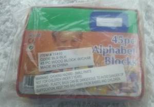 New sealed in plastic, my kids 45 PC alphabet blocks, wood building blocks #8204 - Picture 1 of 2