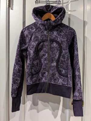 Sudadera con Capucha Lululemon Buceo Para Mujer Talla 6 Cremallera Estampado Floral Púrpura Foto 1 de 3