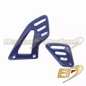 2009-2017 Aprilia RSV4 Rearset Foot Peg Mount Heel Guard Plates Carbon Fiber - Foto 1 di 3