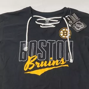 NHL Boston Bruins Laced Long Jersey Style Shirt - S BlackYellow - Picture 1 of 7