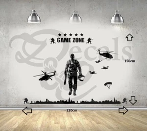 Mural pegatina/calcomanía arte de pared soldado del ejército sala de juegos para niños - Imagen 1 de 7