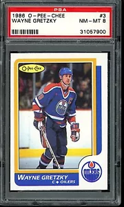 1986-87 O-Pee-Chee #3 Wayne Gretzky PSA 8 Near Mint/Mint - Picture 1 of 2