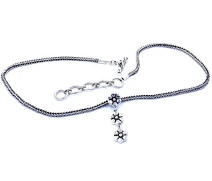 LOIS HILL Triple Flower Y Toggle Clasp Sterling Silver Tamaño Collar ajustable - Imagen 1 de 5