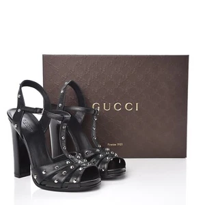 Gucci Melville Black Studded Spike Cage Sandals. Sz 40 (9-9.5) NIB! - Picture 1 of 13