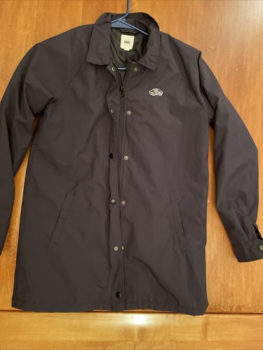 VANS Scarpe Off The Wall Skater Coach Foderate Lunghe Nero Giacca Antipioggia Cappotto Donna XS