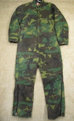 VTG Winchester Coveralls Men Large Green Camo Woodlands Hunting Insulated Jumper - Image 1 of 4